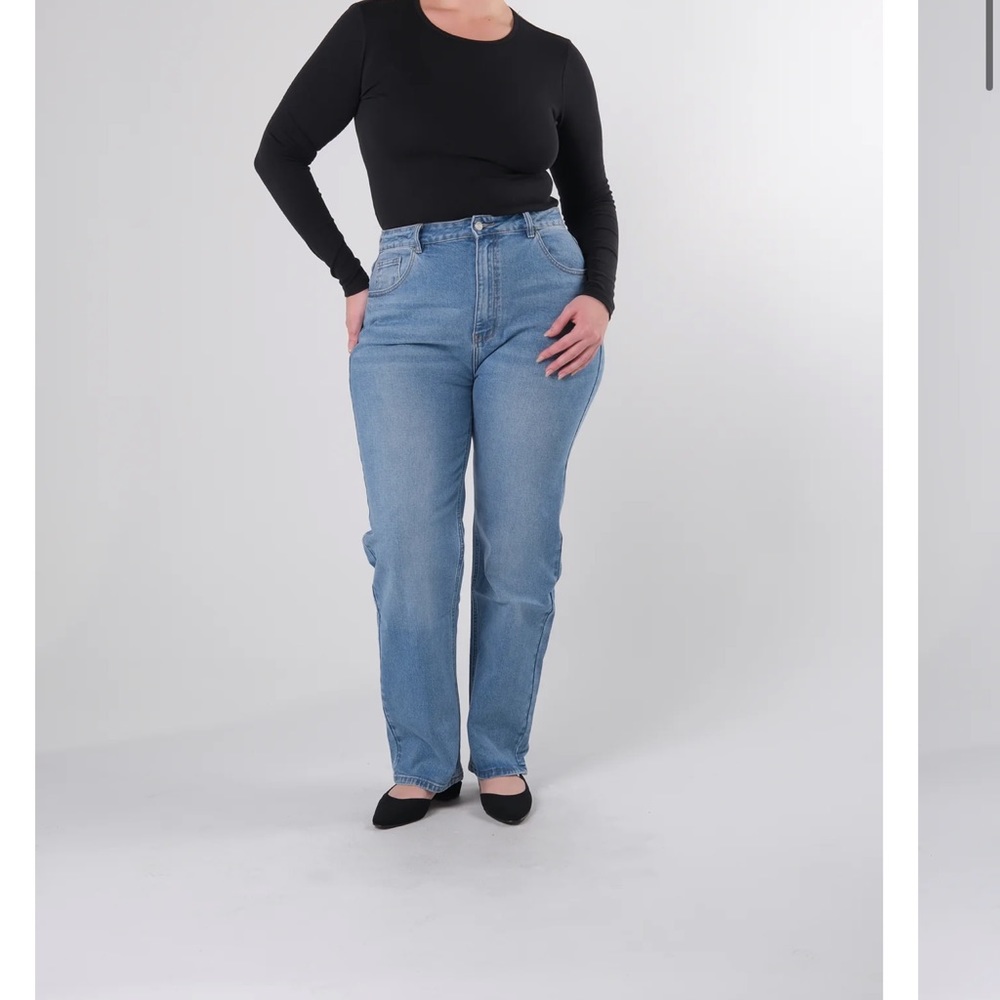 Plus size jeans, straight leg jeans